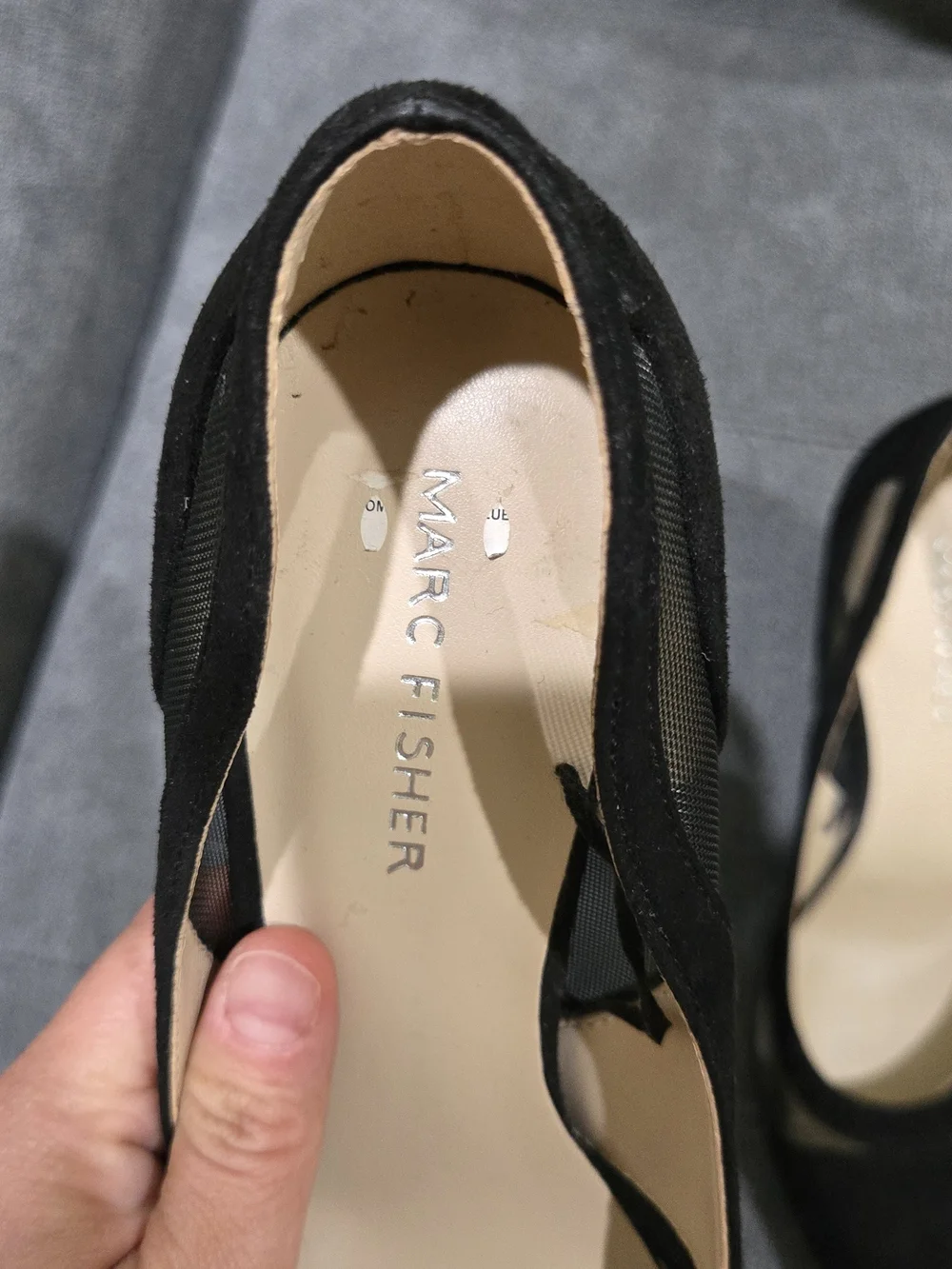 Marc Fisher Black Pointed-Toe Slingback Pumps